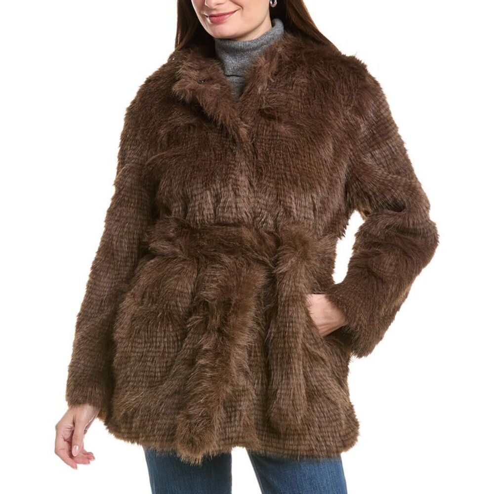 Walter Baker Womens Dionne Coat, Brown